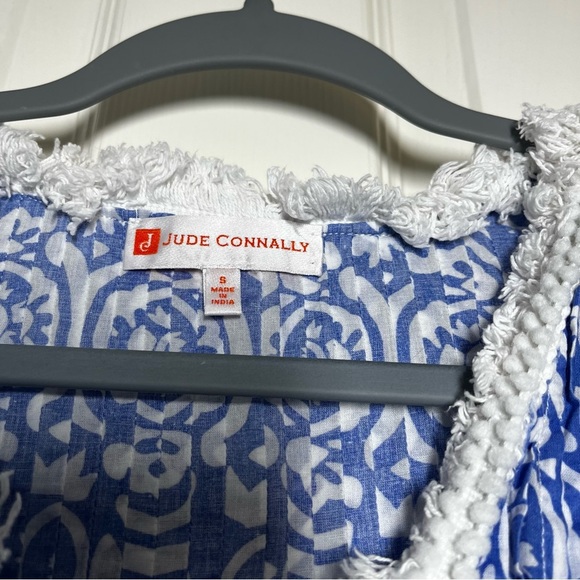 Jude Connally Blue and White Floral Tunic Beach Coverup Dress Size Small - Picture 5 of 9